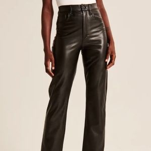 Abercrombie & Fitch Vegan Leather 90s Straight Pants